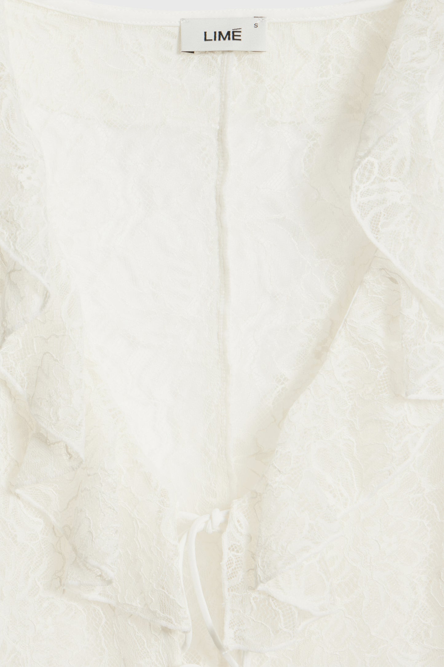 FRILL-TRIMMED LACE BLOUSE