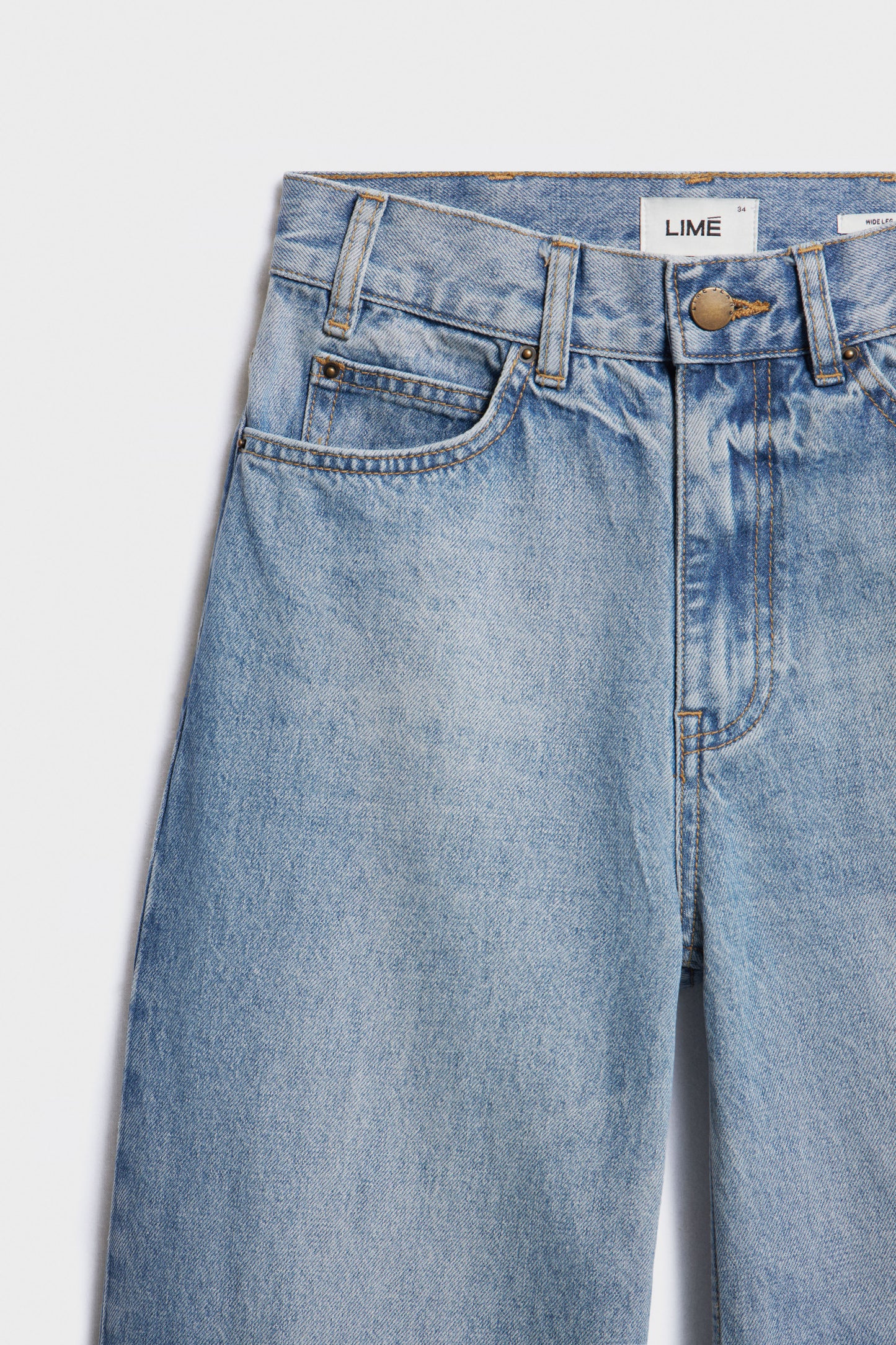 COTTON-VISCOSE WIDE LEG JEANS