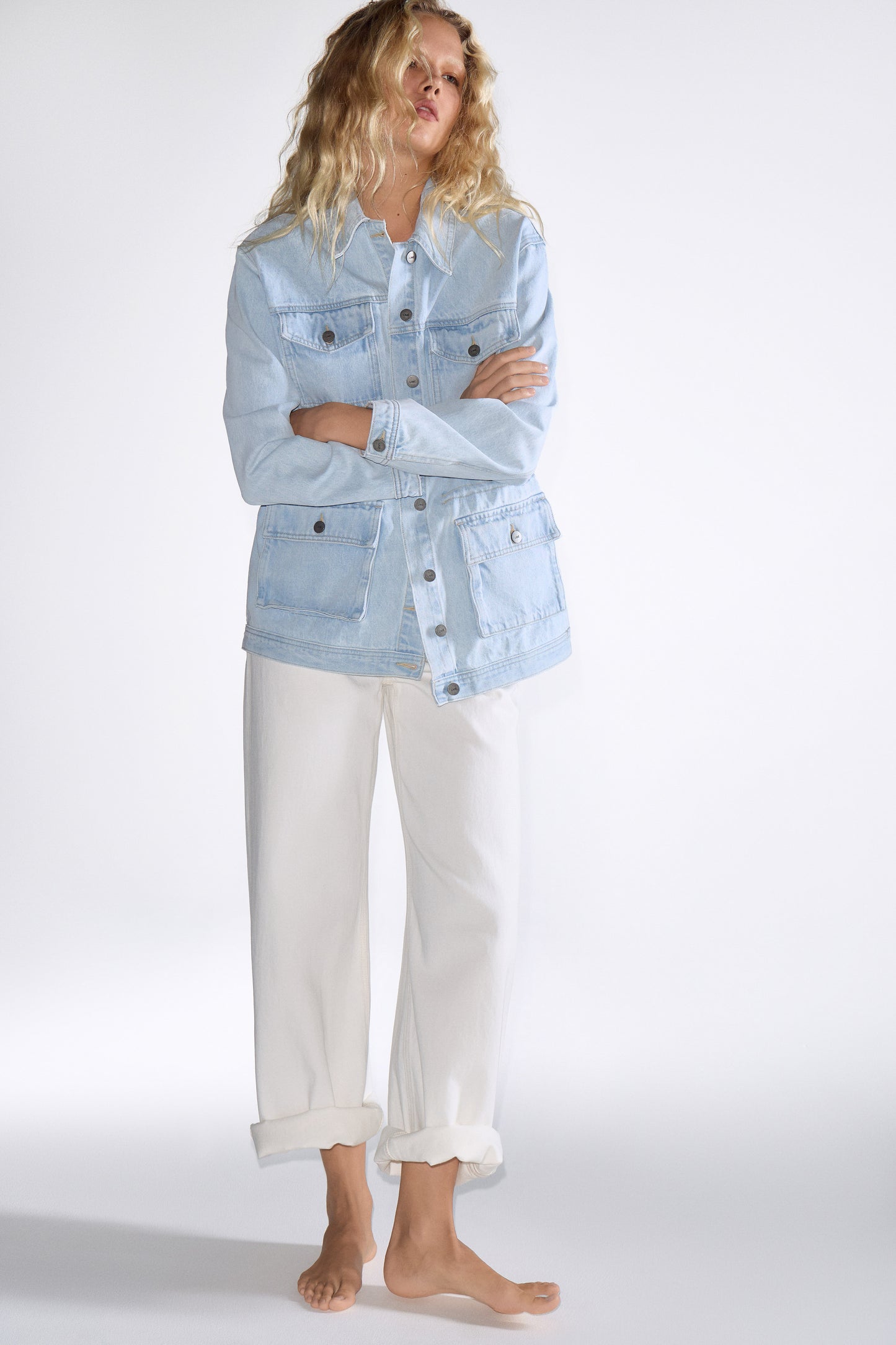 DENIM CARGO JACKET