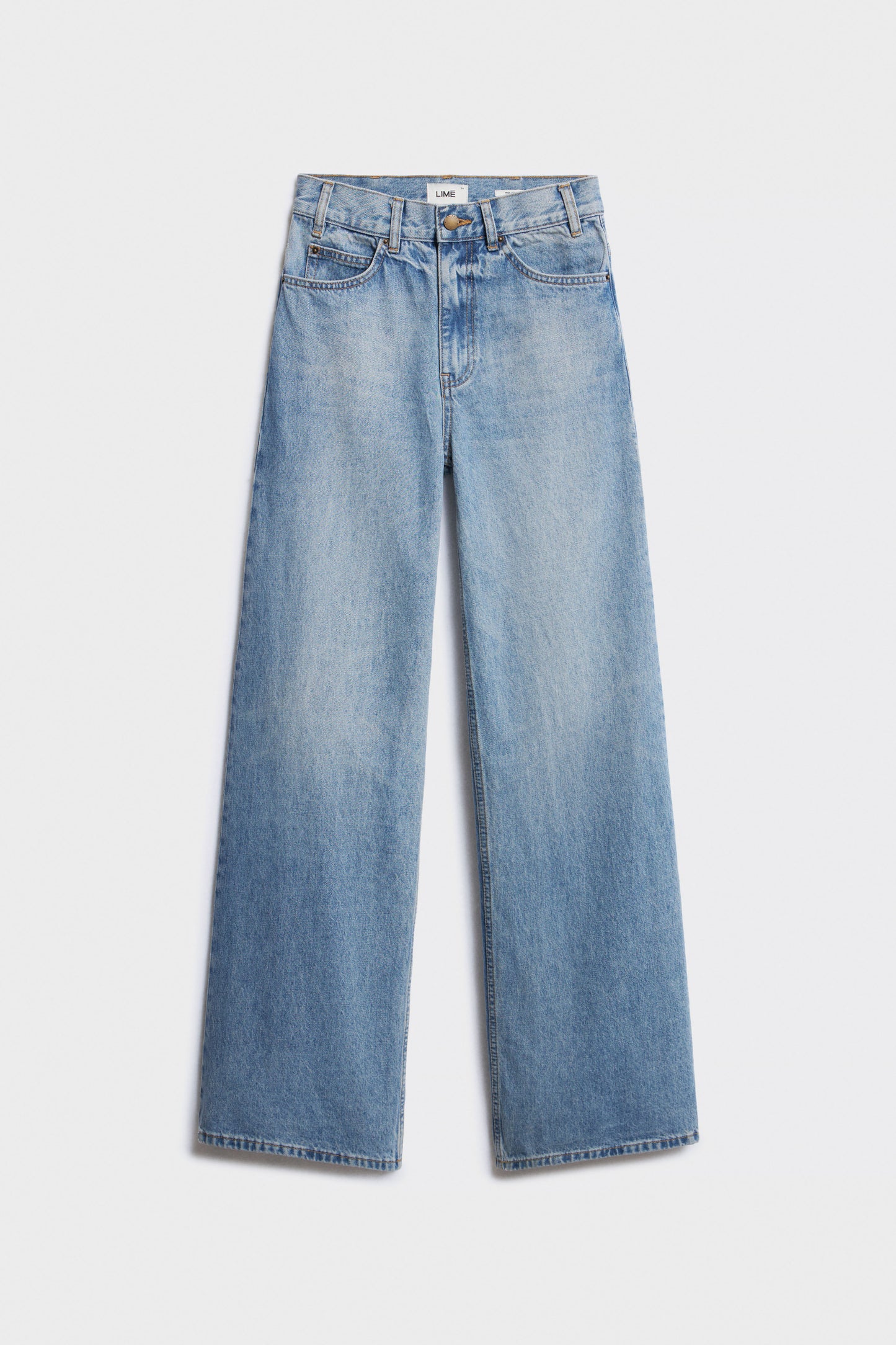 COTTON-VISCOSE WIDE LEG JEANS