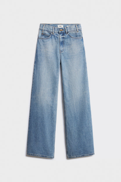 COTTON-VISCOSE WIDE LEG JEANS