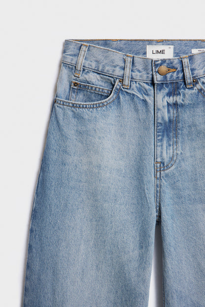 COTTON-VISCOSE WIDE LEG JEANS