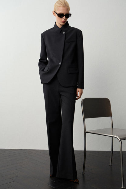 CREASED FLARE TROUSERS