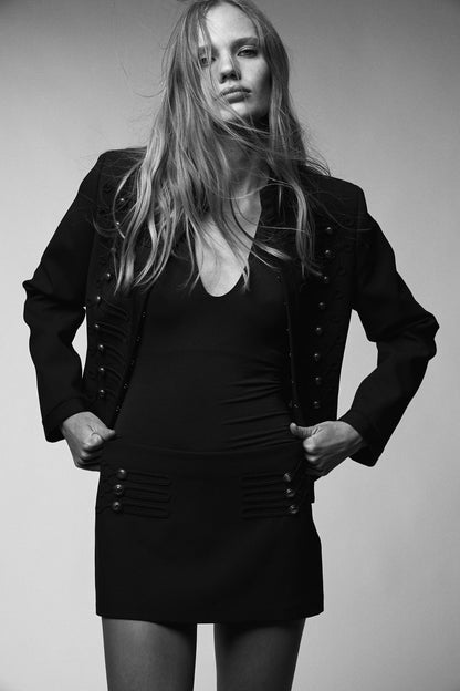 FITTED BLAZER WITH EMBROIDERY