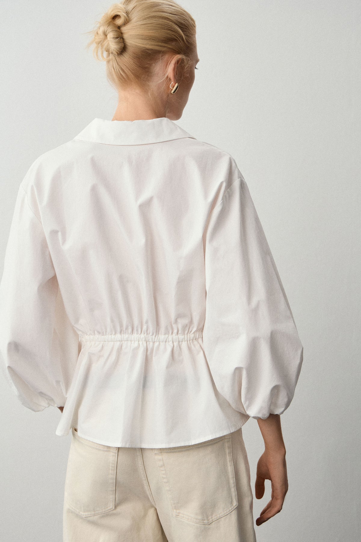 DRAPED COTTON BLOUSE