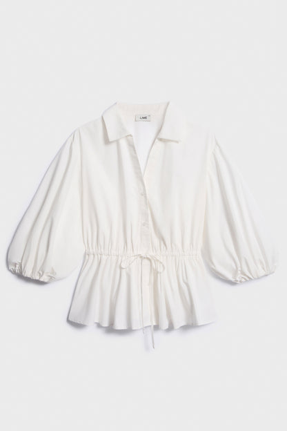 DRAPED COTTON BLOUSE