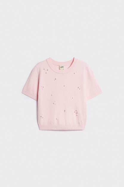 BEADED VISCOSE-KNIT JUMPER